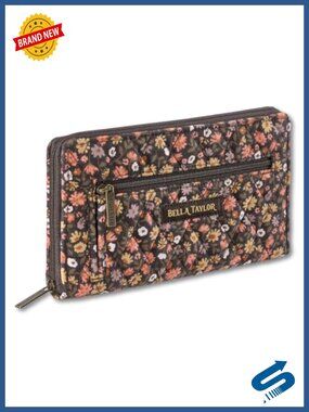 Quilted Wristlet Wallet with RFID Protection, 11 Card Slots